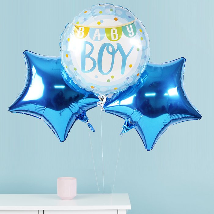 New Baby Boy Balloon Trio