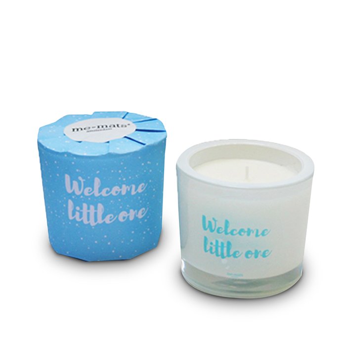 Me&Mats 'Welcome Little One' Blue Candle