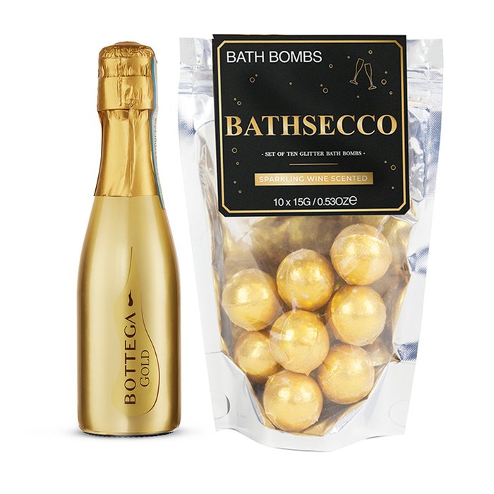 Bathsecco Bath Bombs & Bottega Gold Prosecco Gift Set