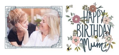 Flowers And Bees Photo Upload Happy Birthday Mum Mug