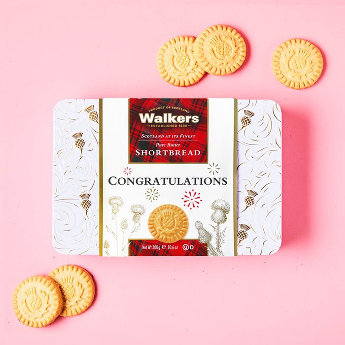 Walkers Congratulations Shortbread Biscuits Tin (300g)
