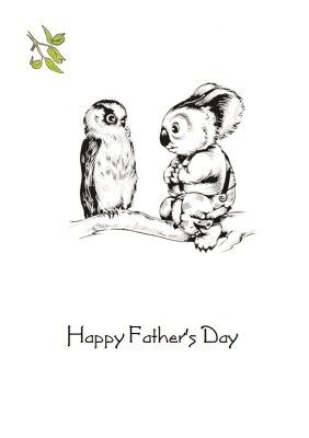 Blinky Bill With Owl Personalised Happy Father's Day Card