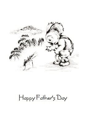 Blinky Bill And Ant Personalised Happy Father's Day Card
