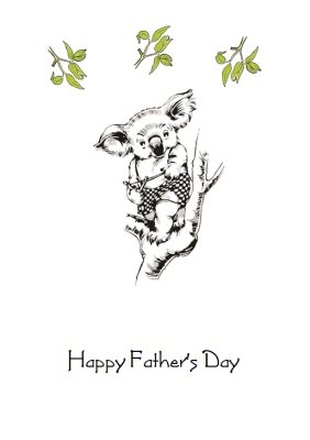 Blinky Bill With A Slingshot Up A Tree Personalised Happy Father's Day Card