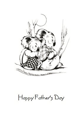 Blinky Bill With Mrs Koala Personalised Happy Father's Day Card
