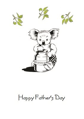Blinky Bill With Peppermint Personalised Happy Father's Day Card