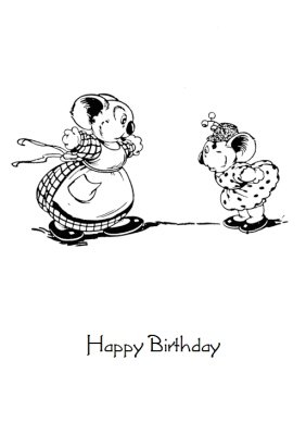 Blinky Bill Nutsy Hugging Mrs Koala Personalised Happy Birthday Card