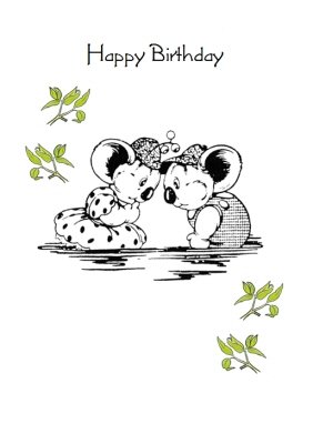 Blinky Bill Whispering To Nutsy Personalised Greetings Card