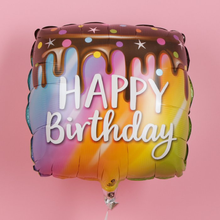 Happy Birthday Drip Cake Balloon