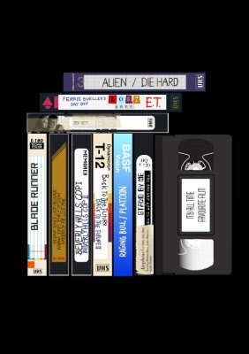 Colourful Cassette Tapes Black T-Shirt