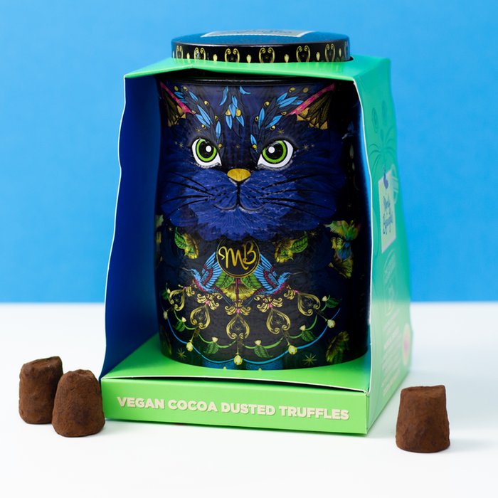 Monty Bojangles Midnight Prince Cat Tin of Cocoa Nib Truffles