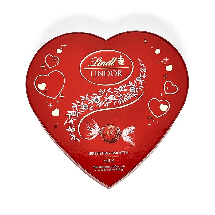 Lanson Champagne (37.5cl) & Lindt Milk Chocolate Truffles in Heart Gift ...