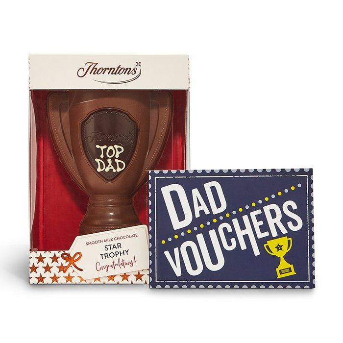  Top Dad  Chocolate Trophy with Dad Vouchers
