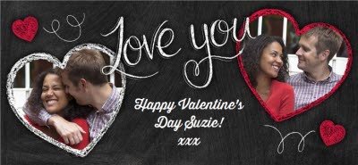 Valentine's Day Love Chalkboard Photo Upload Mug