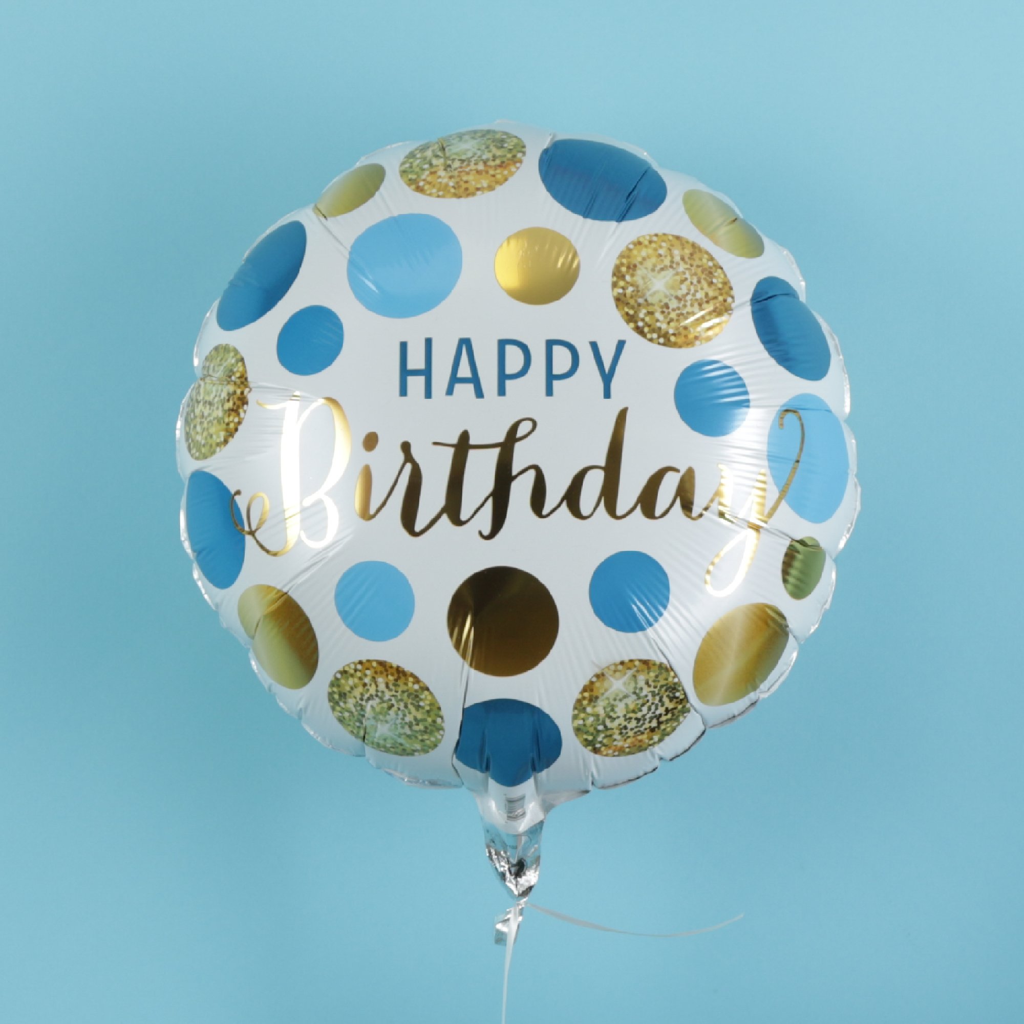 Moonpig Blue & Gold Happy Birthday Balloon