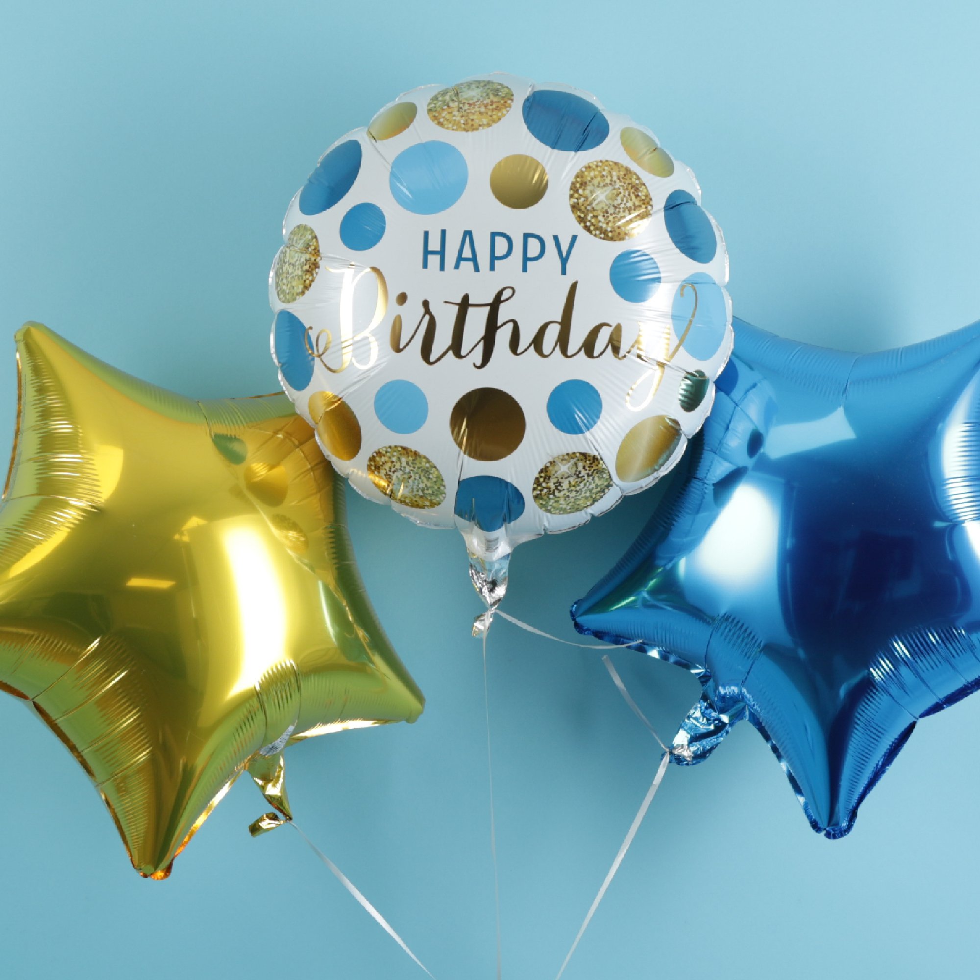 Blue & Gold Birthday Trio Balloon