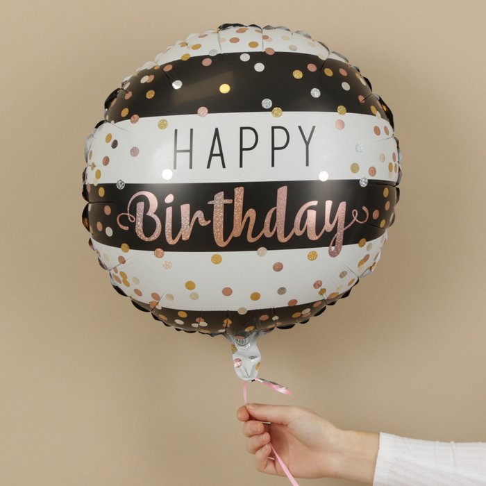 Happy Birthday Confetti Stripes Balloon