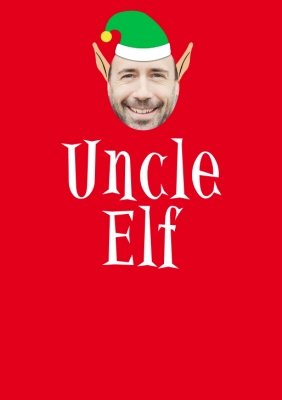 Elf Themed Uncle Elf Photo Upload Red T Shirt