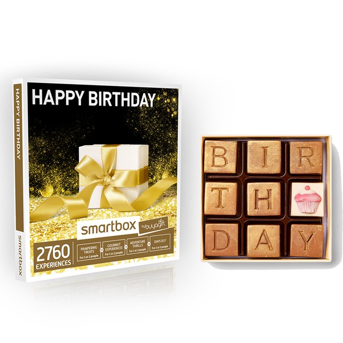 Happy Birthday Gift Experience and Chocolate Gift Set