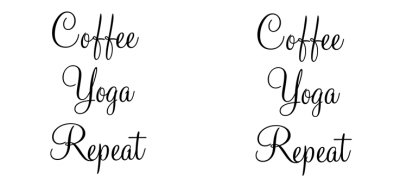 Coffee - Yoga - Repat - Typographic