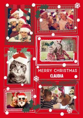 Merry Christmas Collage Photo Upload T-shirt