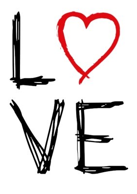 Valentine's Day LOVE Heart Sketch T-shirt