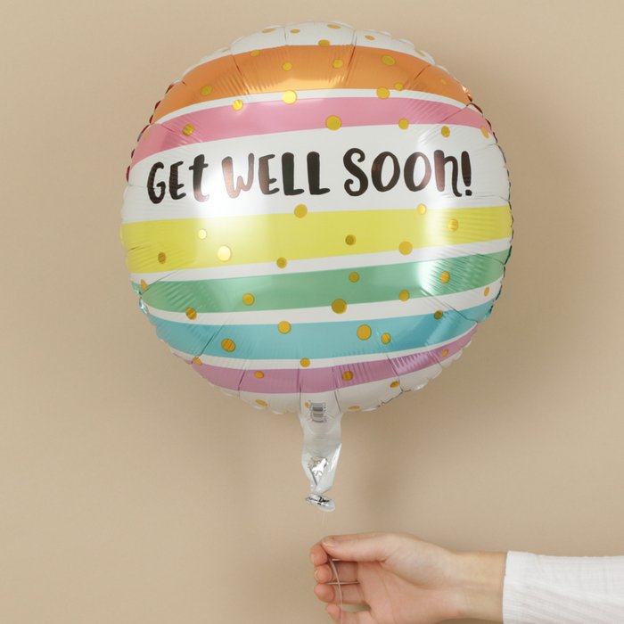 Get Well Soon Stripes Balloon