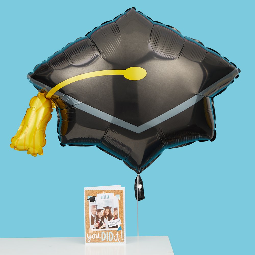 Moonpig Giant Black Grad Hat Balloon
