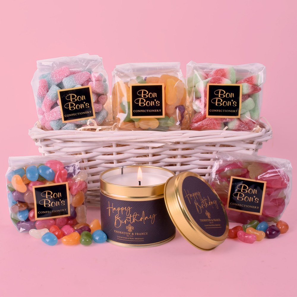 Spicers Of Hythe Happy Birthday Sweets & Candle Hamper Hampers