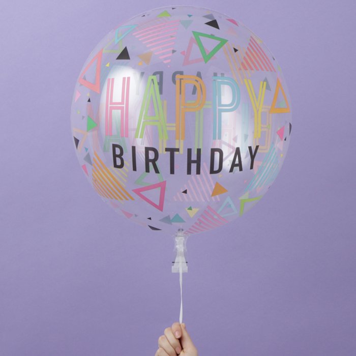 Happy Birthday Shapes Bubble Balloon