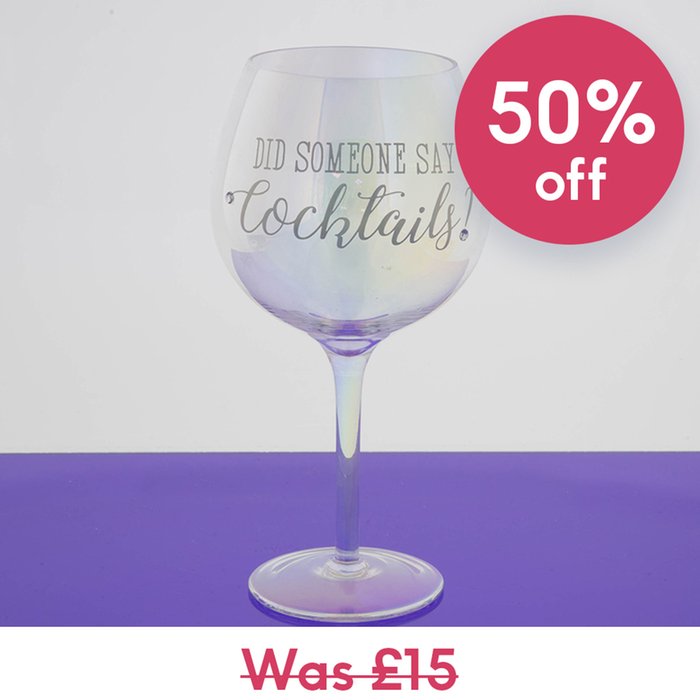 'Did Someone Say Cocktails' Silver Glass