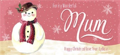 Merry Christmas Mum Snowman Personalised Mug