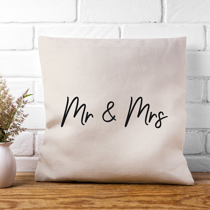Mr & Mrs Canvas Cushion Cover