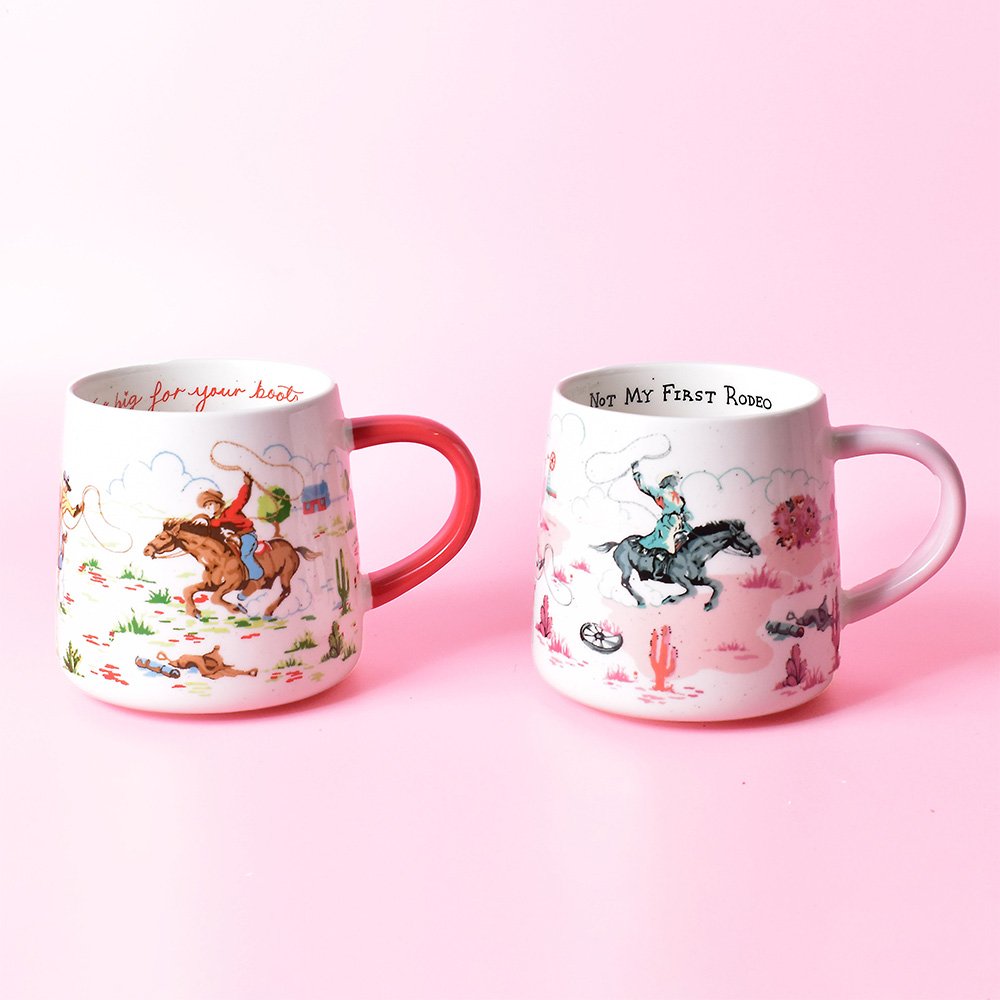 Set Of 2 Cath Kidston Cowboy & Cowgirl Mugs