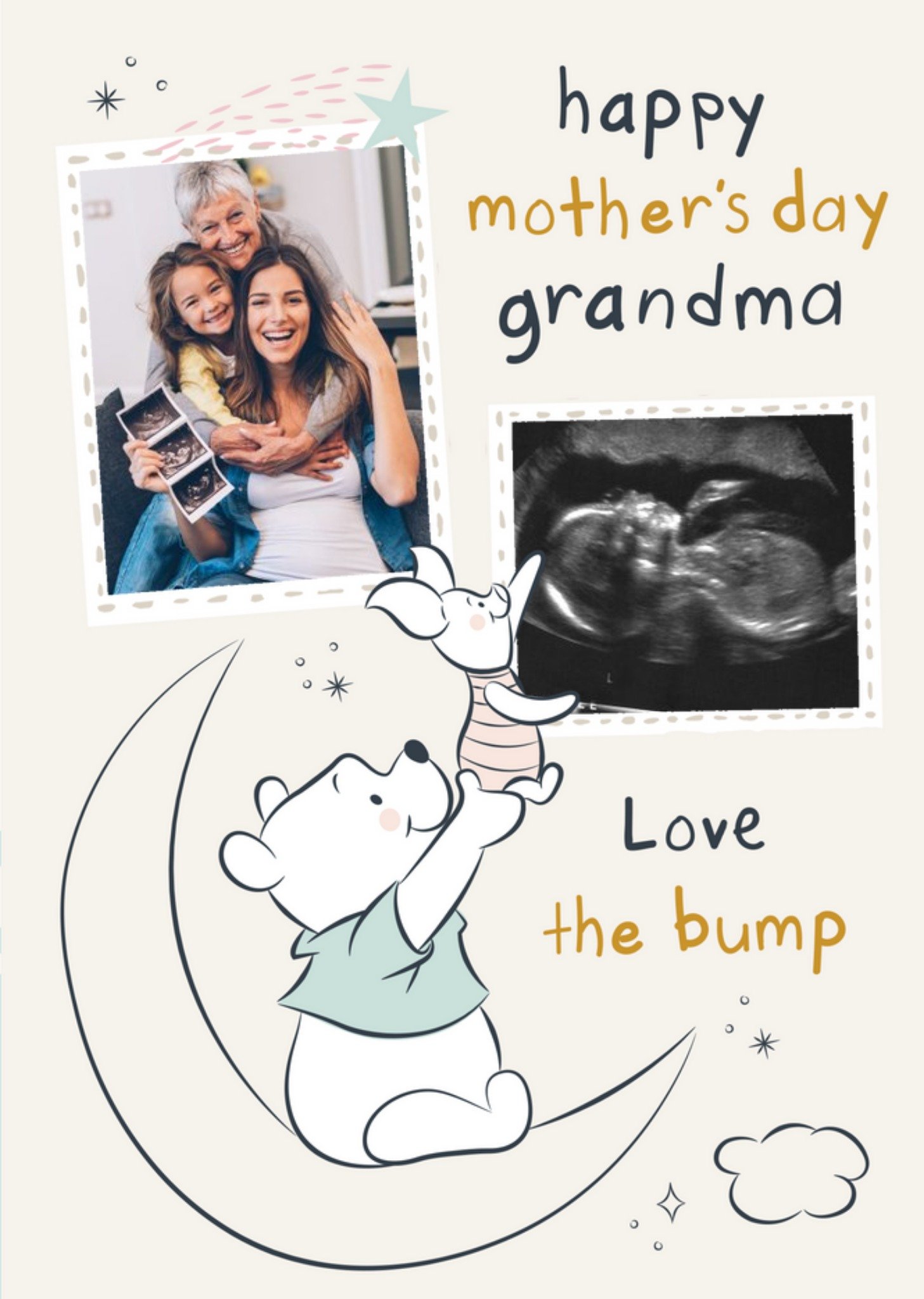 Cute Disney Winnie The Pooh From The Bump Photo Upload Mother's Day Card Ecard