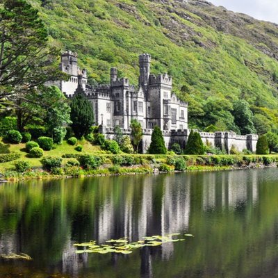Photographic Kylemore Abbey in Connemara mountains, Ireland Just A Note Card