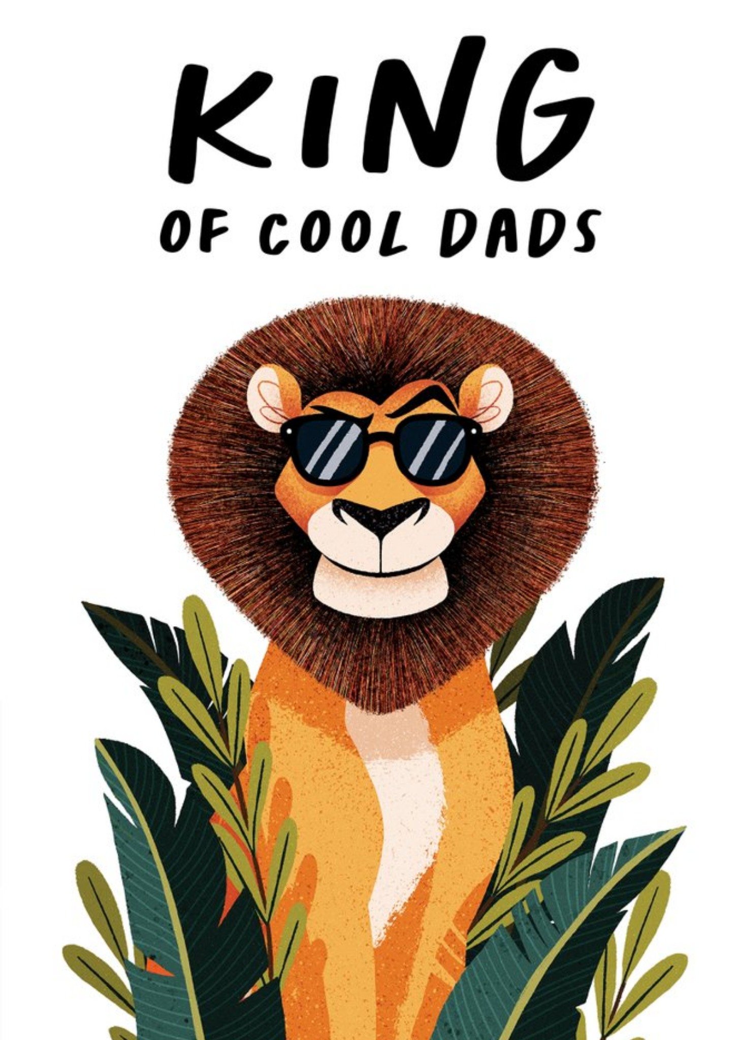 Moonpig Folio Illustrated Lion Wearing Sunglasses, King Of Cool Dads Birthday Card Ecard