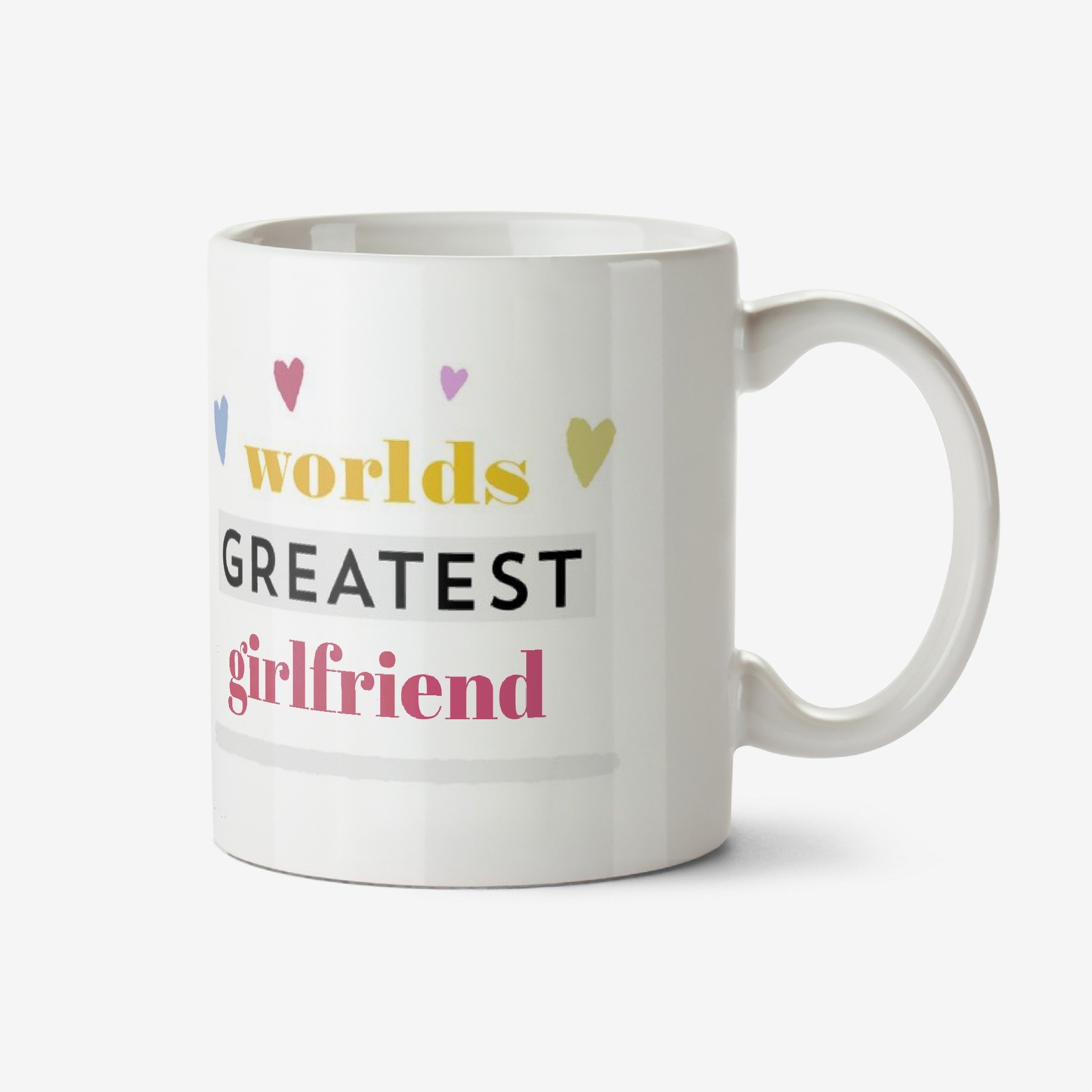 Moonpig World Greatest Girlfriend Typographic Mug Ceramic Mug
