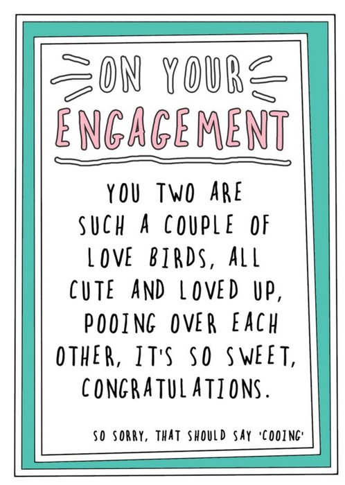 Go La La Funny On Your Engagement, Pooing Over Each Other Card