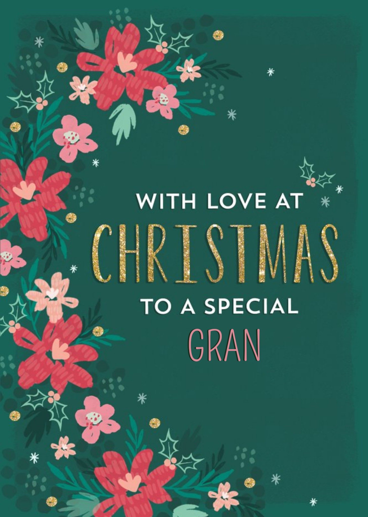 With Love At Christmas Special Gran Floral Card Ecard