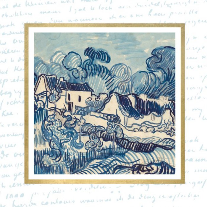 Vincent Van Gogh Detail From  Landscape With Houses Auvers-Sur-Oise, May 1890 Birthday Card