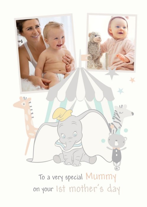 Cute Disney Dumbo First Mother's Day Photo Upload Card