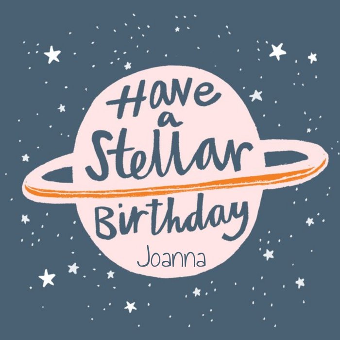 Retro Planet Outer Space Have A Stellar Birthday Card