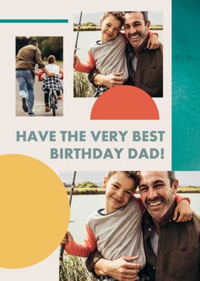 Minimalista Modern Photo Upload Dad Birthday Card