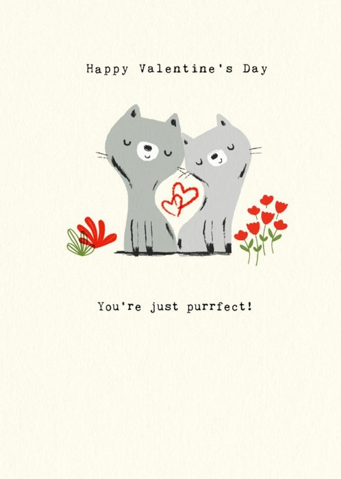 Happy Valentine's You're Just Purrfect Cats Card