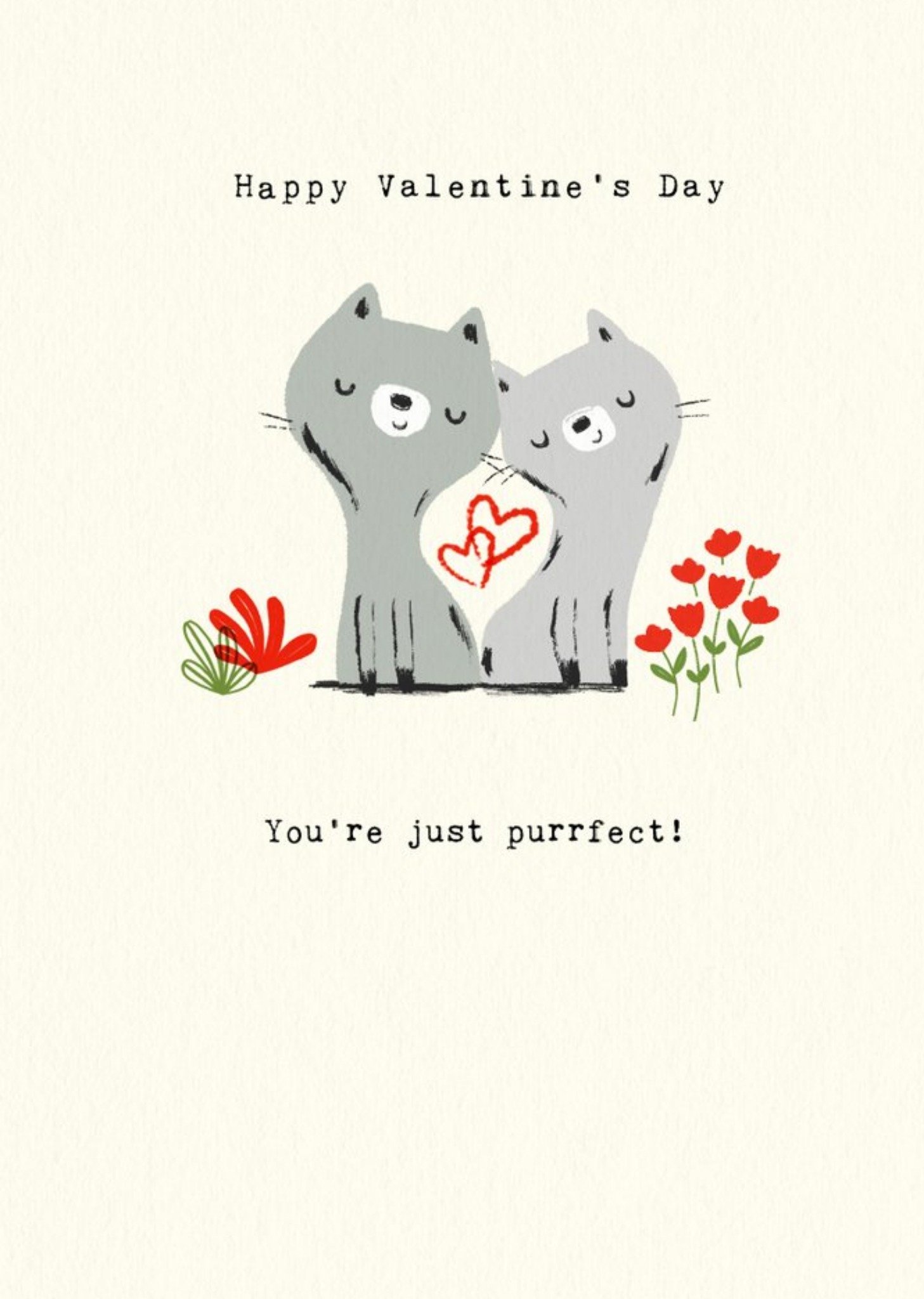 Moonpig Happy Valentine's You're Just Purrfect Cats Card, Large