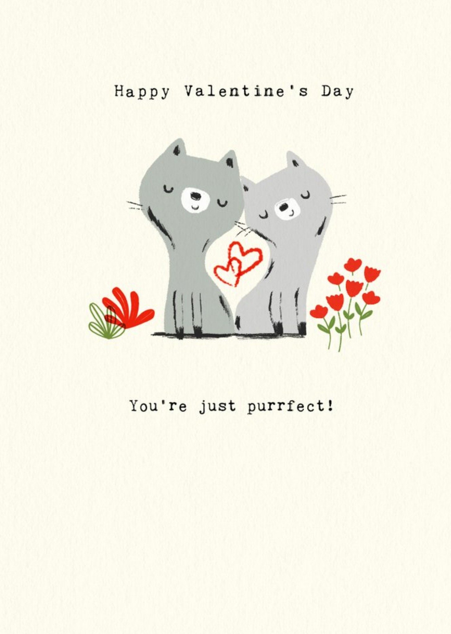 Happy Valentine's You're Just Purrfect Cats Card Ecard