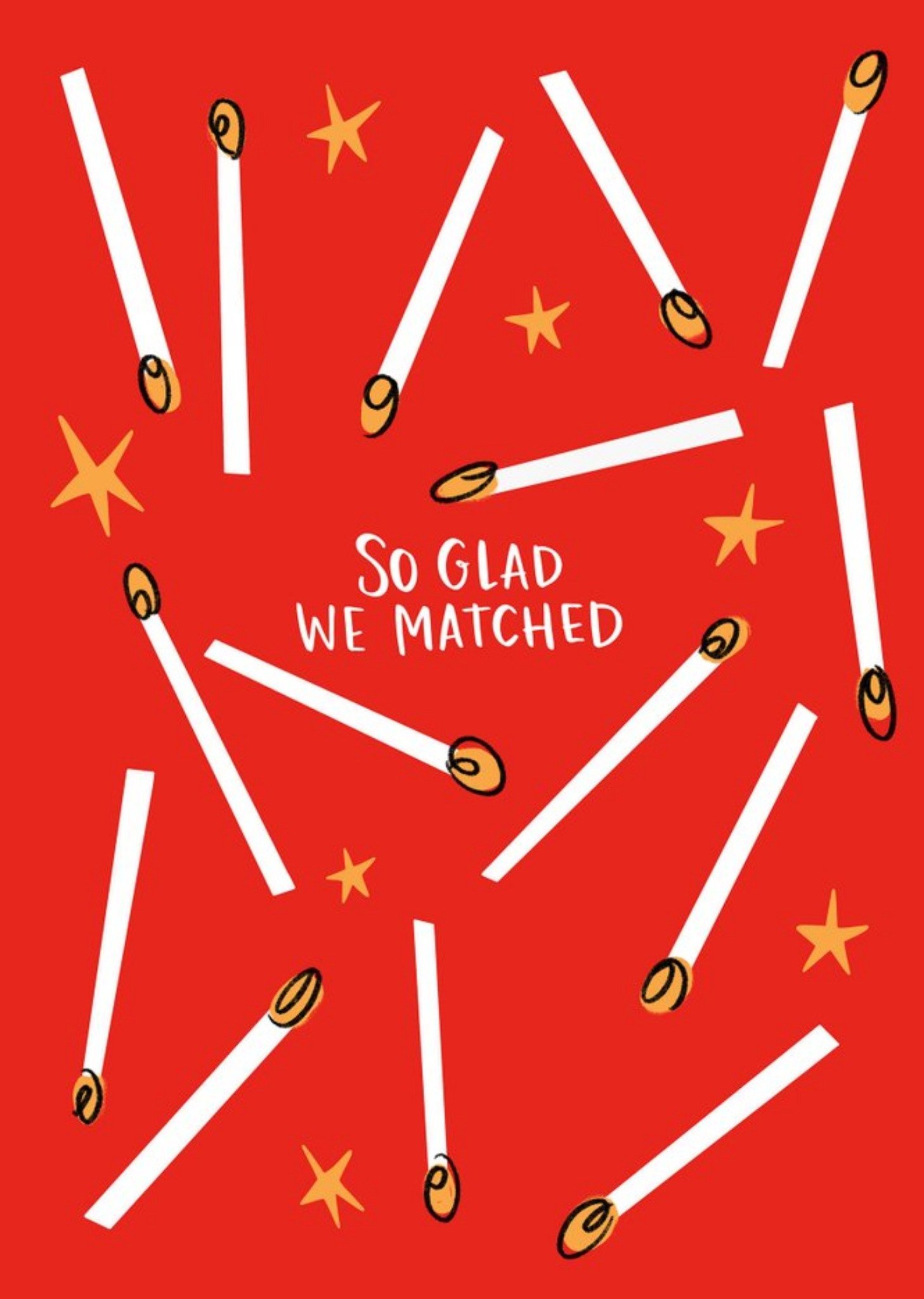 So Glad We Matched Funny Dating Pun Anniversary Or Valentines Day Card By Lucy Maggie Ecard