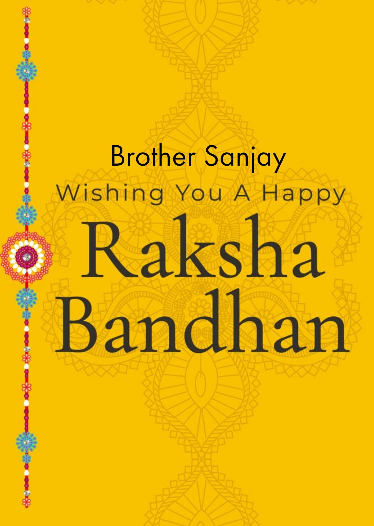 Eastern Print Studio Illustrated Wishing You A Raksha Bandhan Card, Large