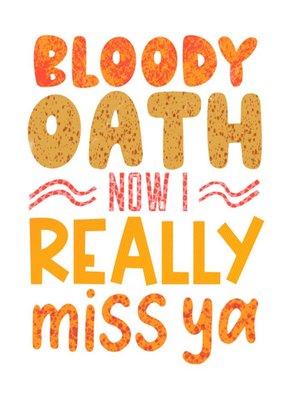 Bubbly And Colourful Typography On A White Background Missing You Card